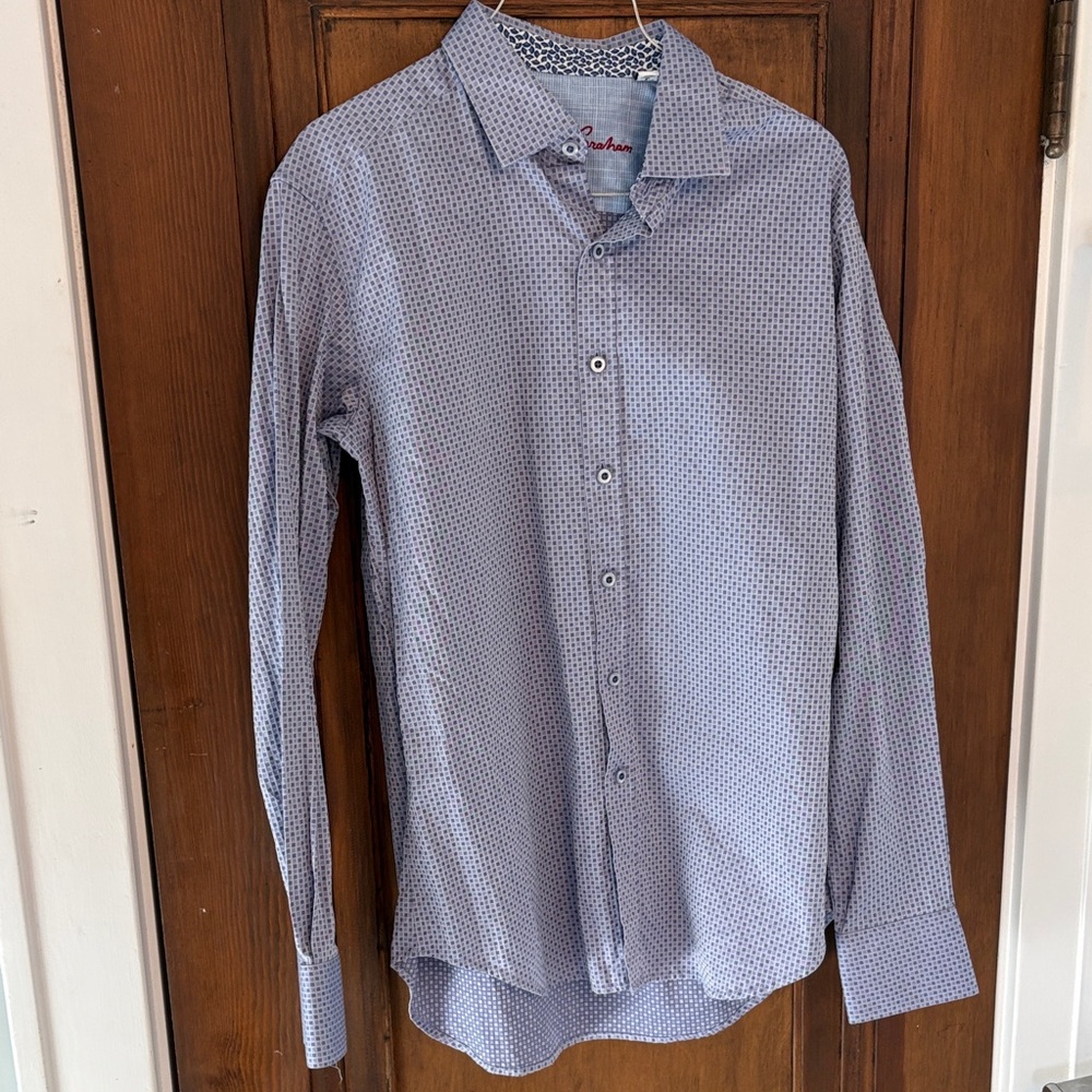 Robert Graham Light Blue Geometric Button Down Shirt